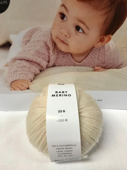 Baby merino col:001 Crème