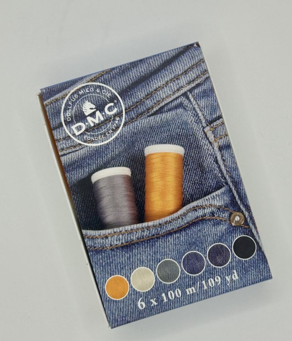 Boite de fil à coudre DENIM