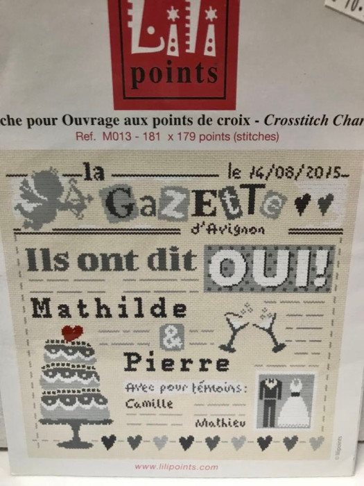 Fiche aux points de croix comptés M013