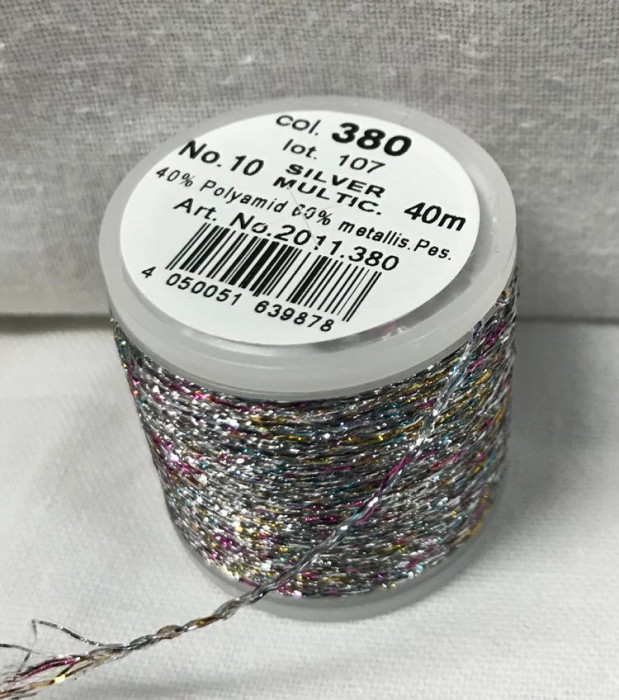 Fil métallisé col 380 argent multicolor n°10 Fil métallisé col 380 argent multicolor n°10
