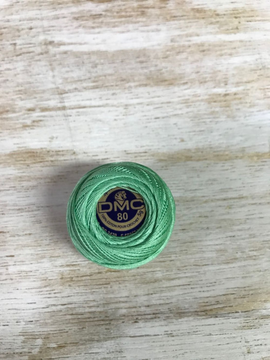 Fils à crocheter dentelle n°80 vert eau