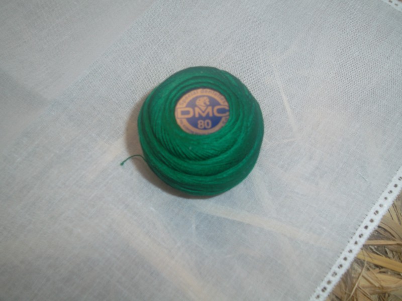 Fils à crocheter dentelle n°80 vert foncé