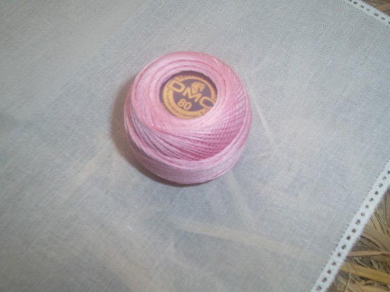 Fils à crocheter mouchoir n°80 rose