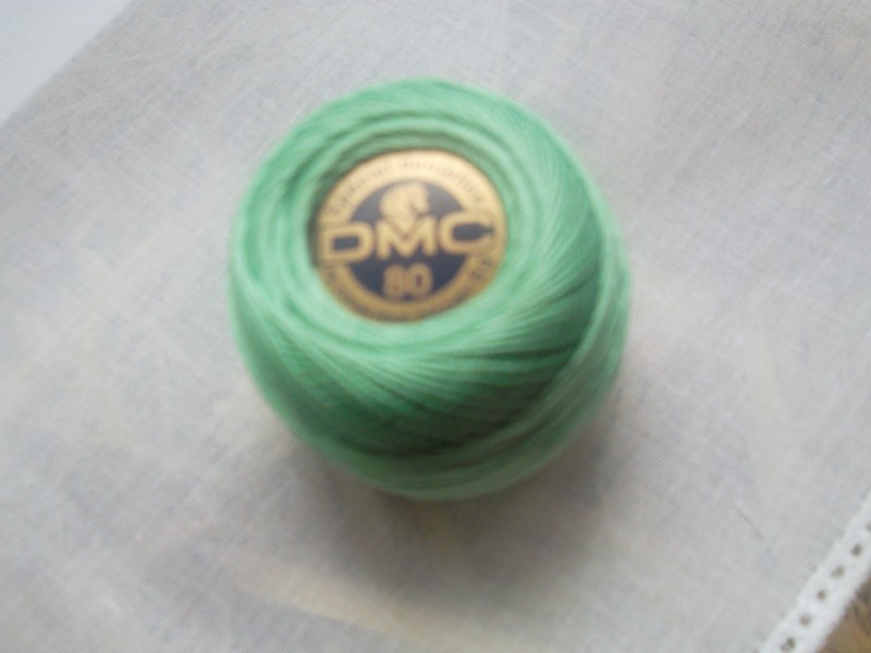 Fils à crocheter mouchoir n°80 vert