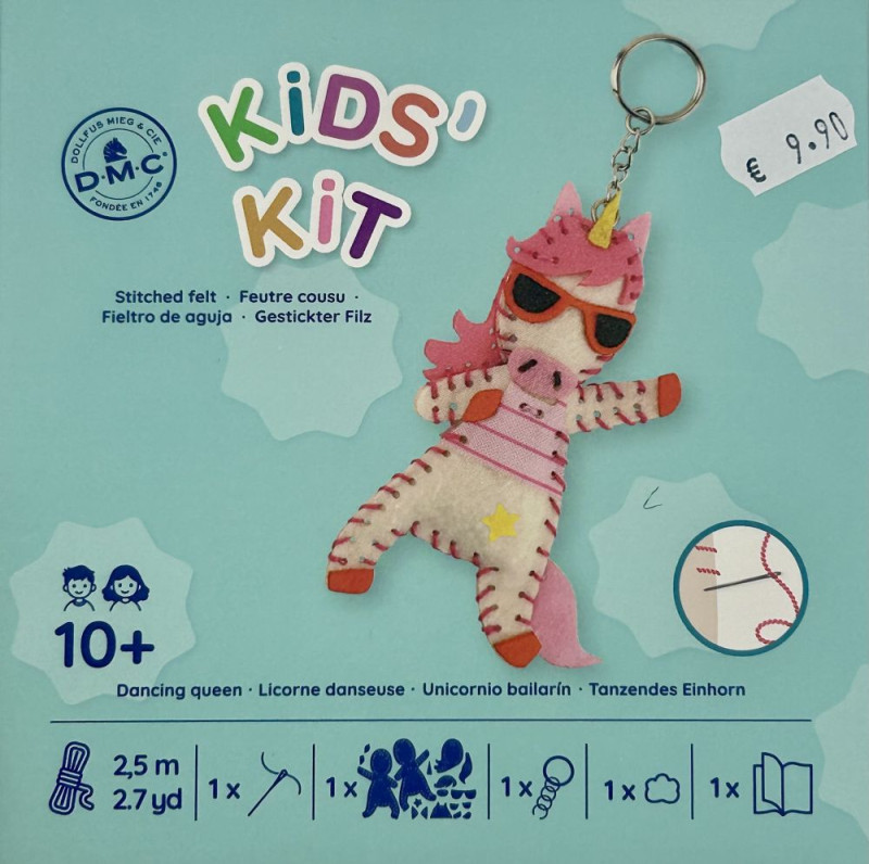 Kids'Kit Licorne danseuse (Feutre cousu) porte clé