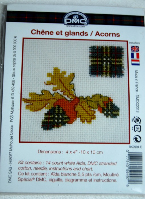 kit complet point de croix Chêne et glands kit complet point de croix Chêne et glands