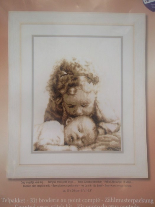 kit complet point de croix compté Bonjour mon petit ange kit complet point de croix compté Bonjour mon petit ange