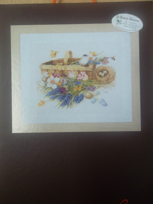 kit complet point de croix compté Spring Flowers Basket