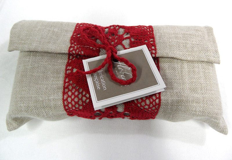 Pochettes en lin dentelle rouge